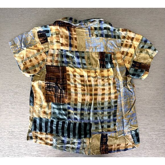 Jams World Rayon Shirttail Hem Gridlock Shirt Size Small - Picture 4 of 5